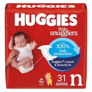 Huggies Size Newborn Diapers, Little Snugglers Baby Diapers, Size Newborn (up to 10 lbs), 31 Count, Packaging May Vary